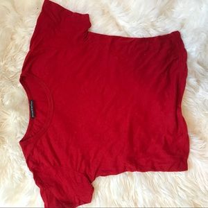 brandy melville red crewneck shirt